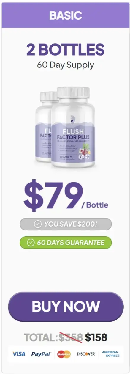 Flush Factor Plus basic package with two bottles 60 day supply